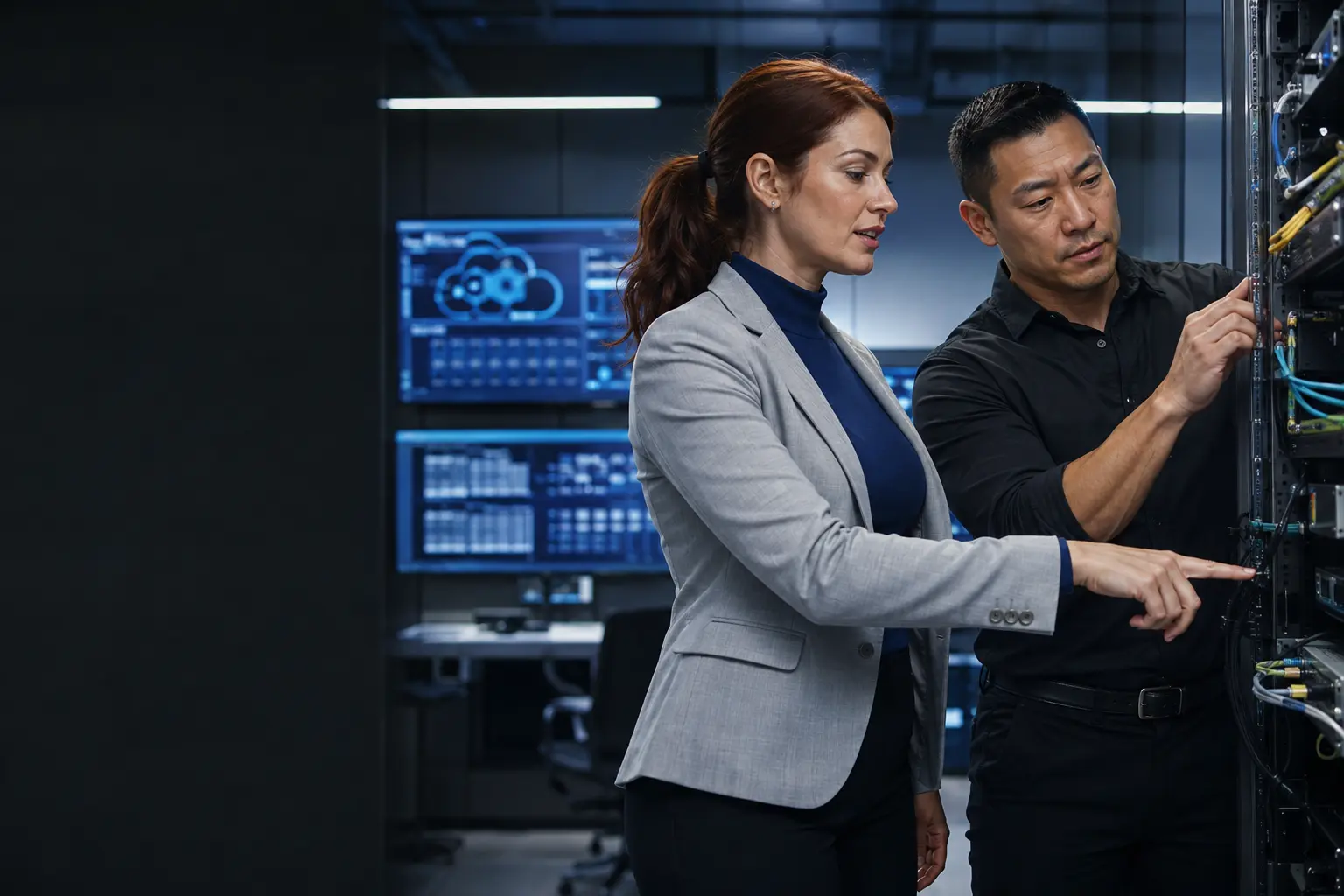 Solutions engineers deploying modern technology